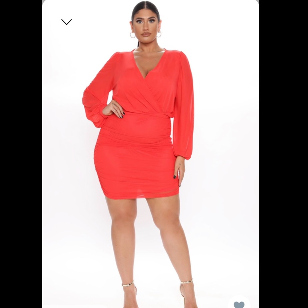 Fashion Nova : Fresh photos with bomb lighting mini dress - Red